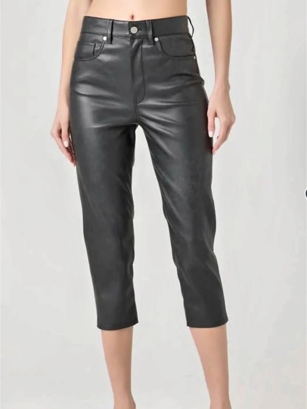 Blank NYC The Stanton Vegan Leather Capri Pants in Black Size 27 Like New